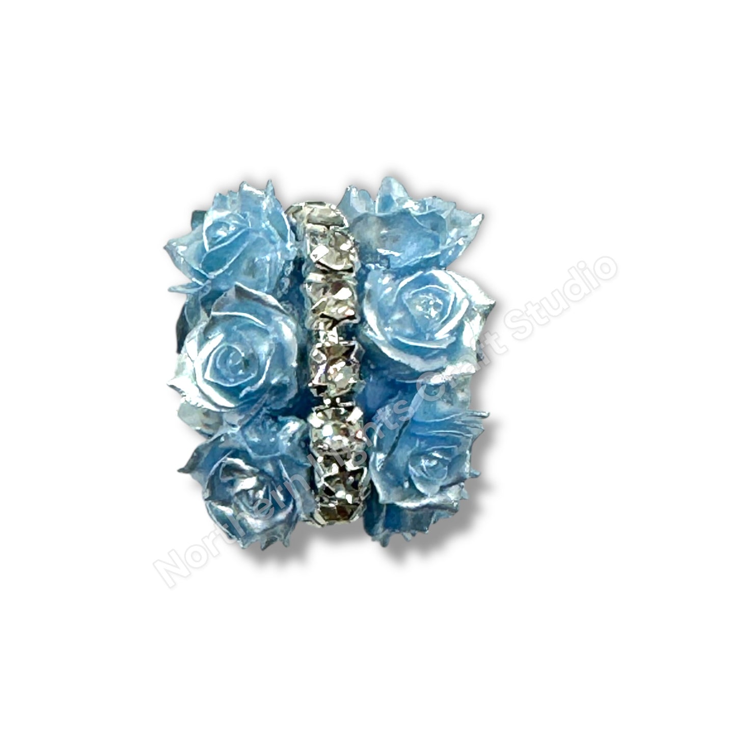 Double Row Flower with Rhinestone Chain Fancy Indian Bead
