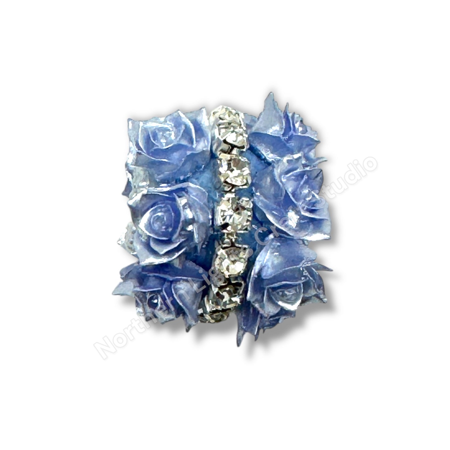 Double Row Flower with Rhinestone Chain Fancy Indian Bead