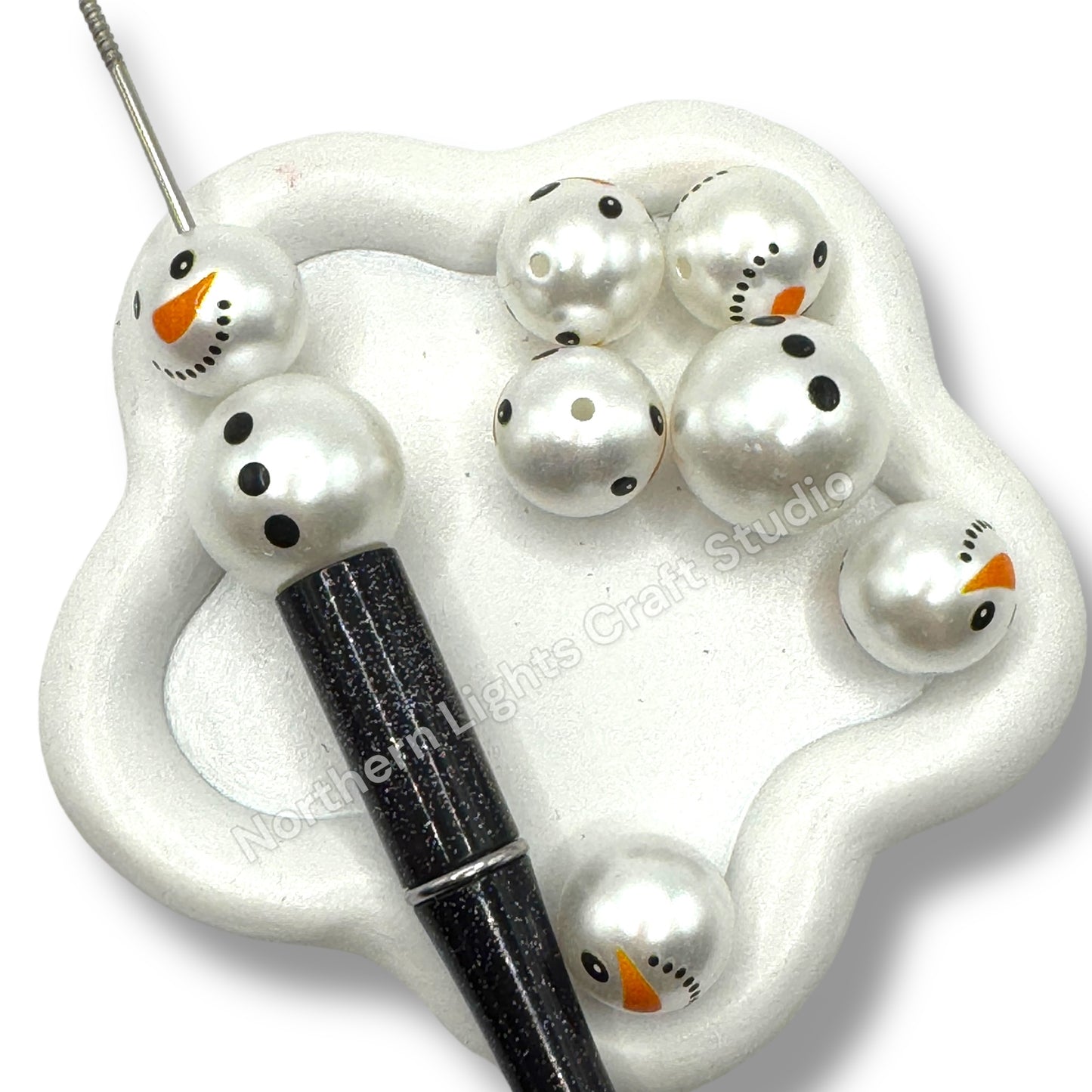 Christmas Themed Printed Acrylic 16mm Bead -10 pc. -Choose Style