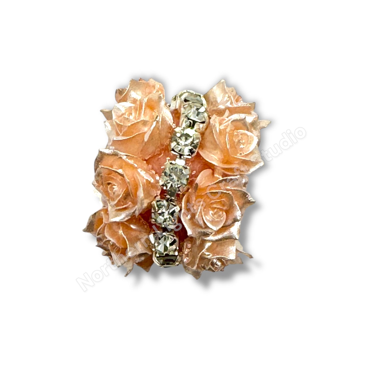 Double Row Flower with Rhinestone Chain Fancy Indian Bead