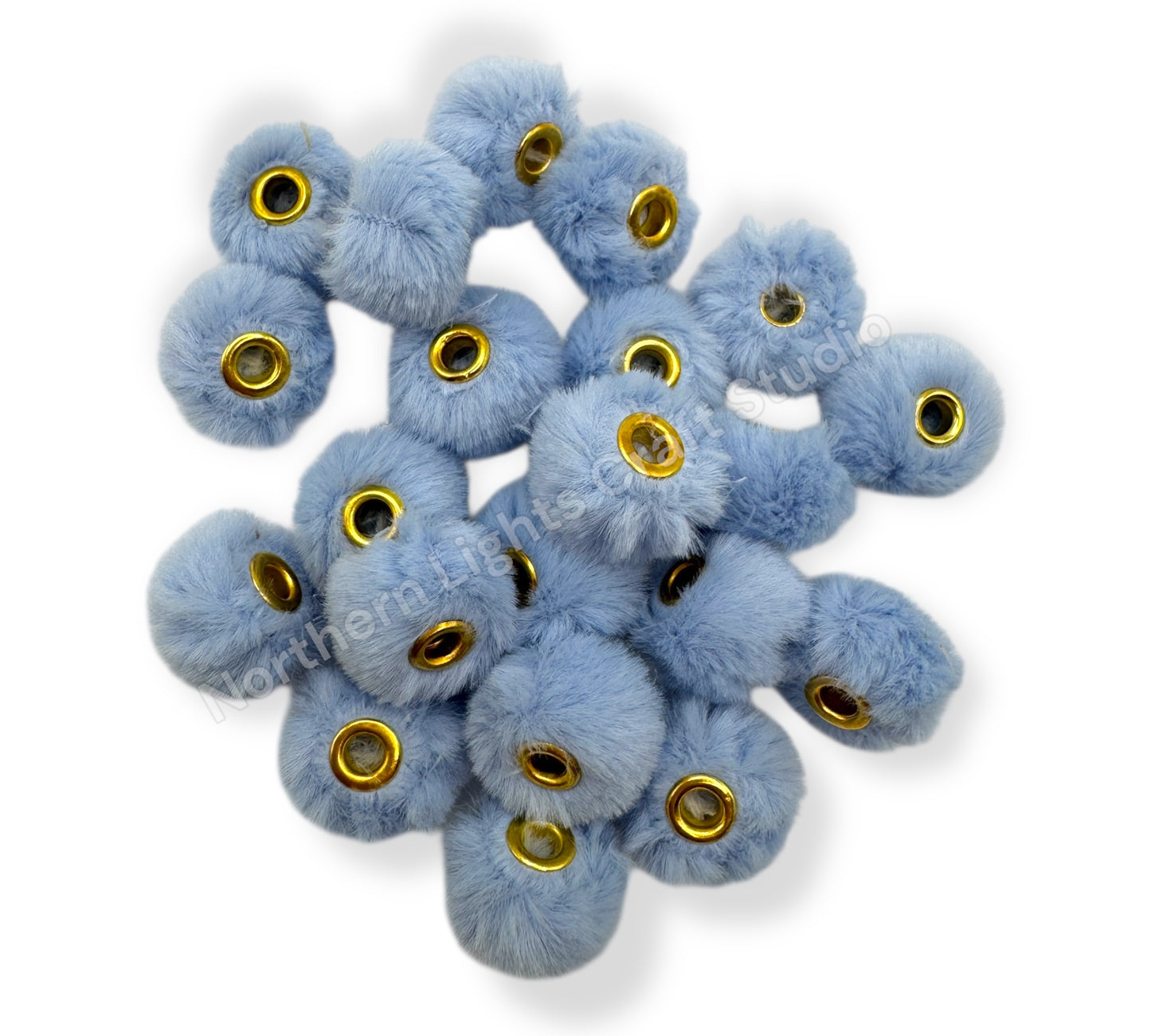 Baby Blue Fuzzy Spacer 30 pc. - 20mm