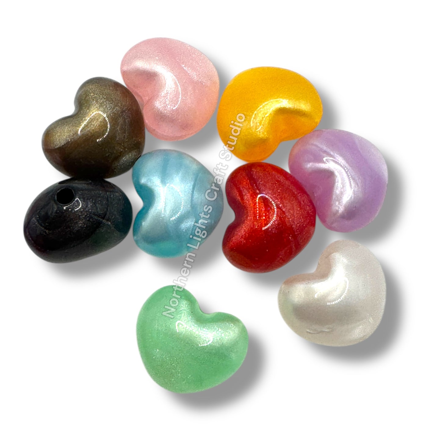 Puffy Acrylic Galaxy Glitter Heart - 20pc.