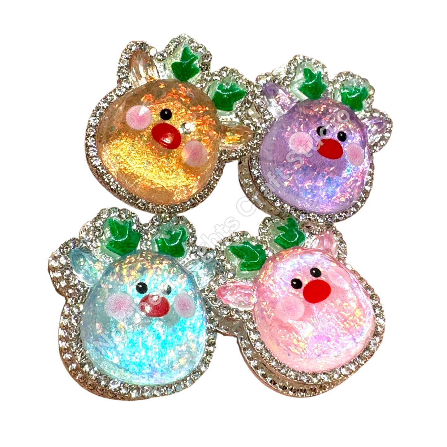 Metal Alloy Christmas Bling Beads - 1pc choose style