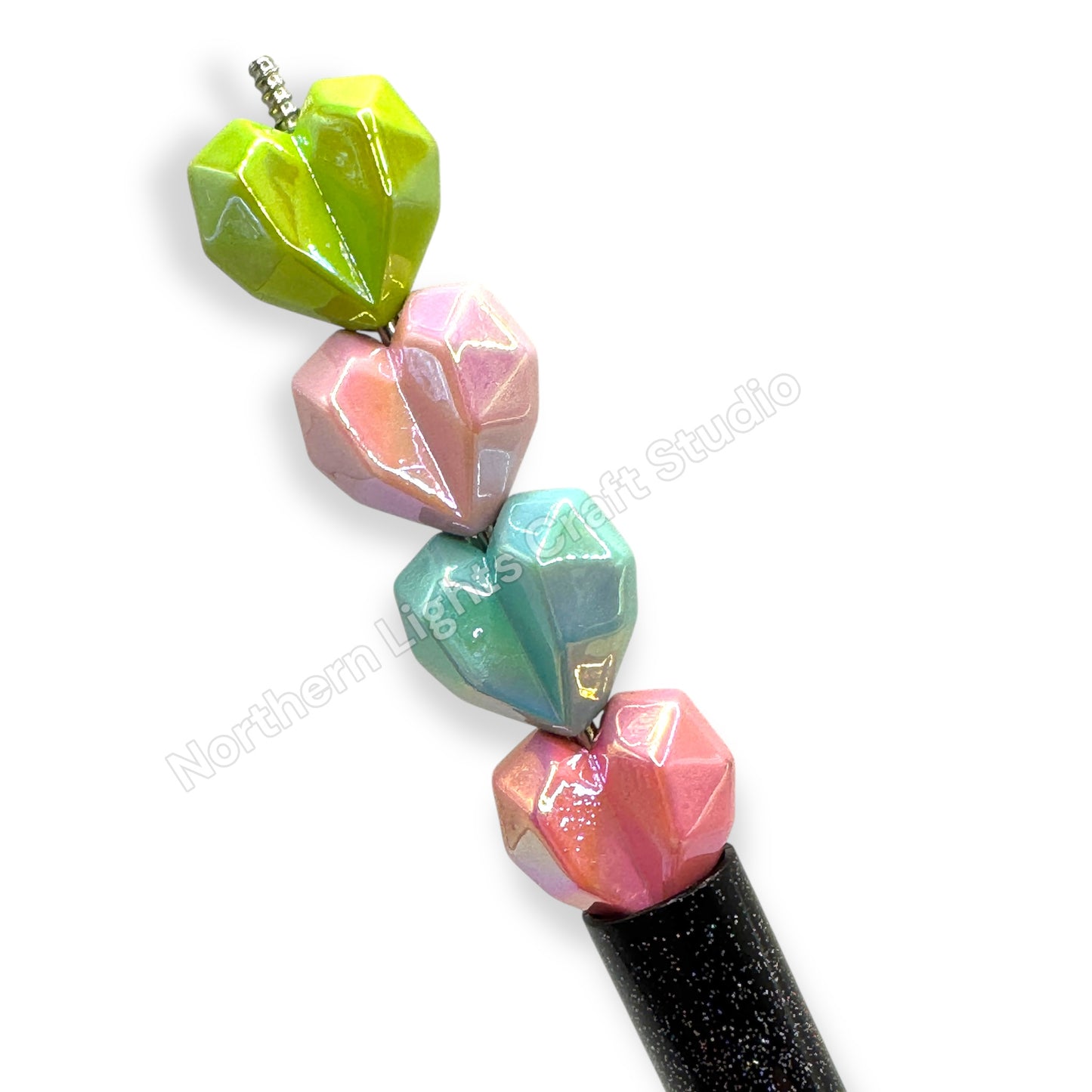 Geometric Puffy Heart Bead Mix -20pcs.