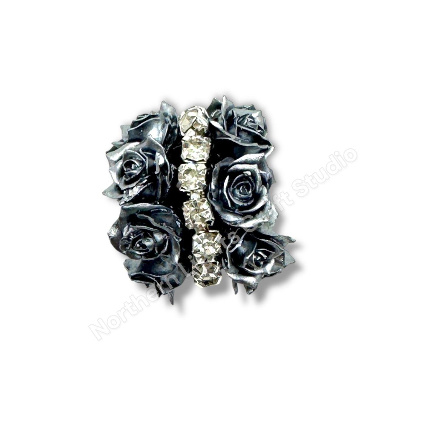 Double Row Flower with Rhinestone Chain Fancy Indian Bead