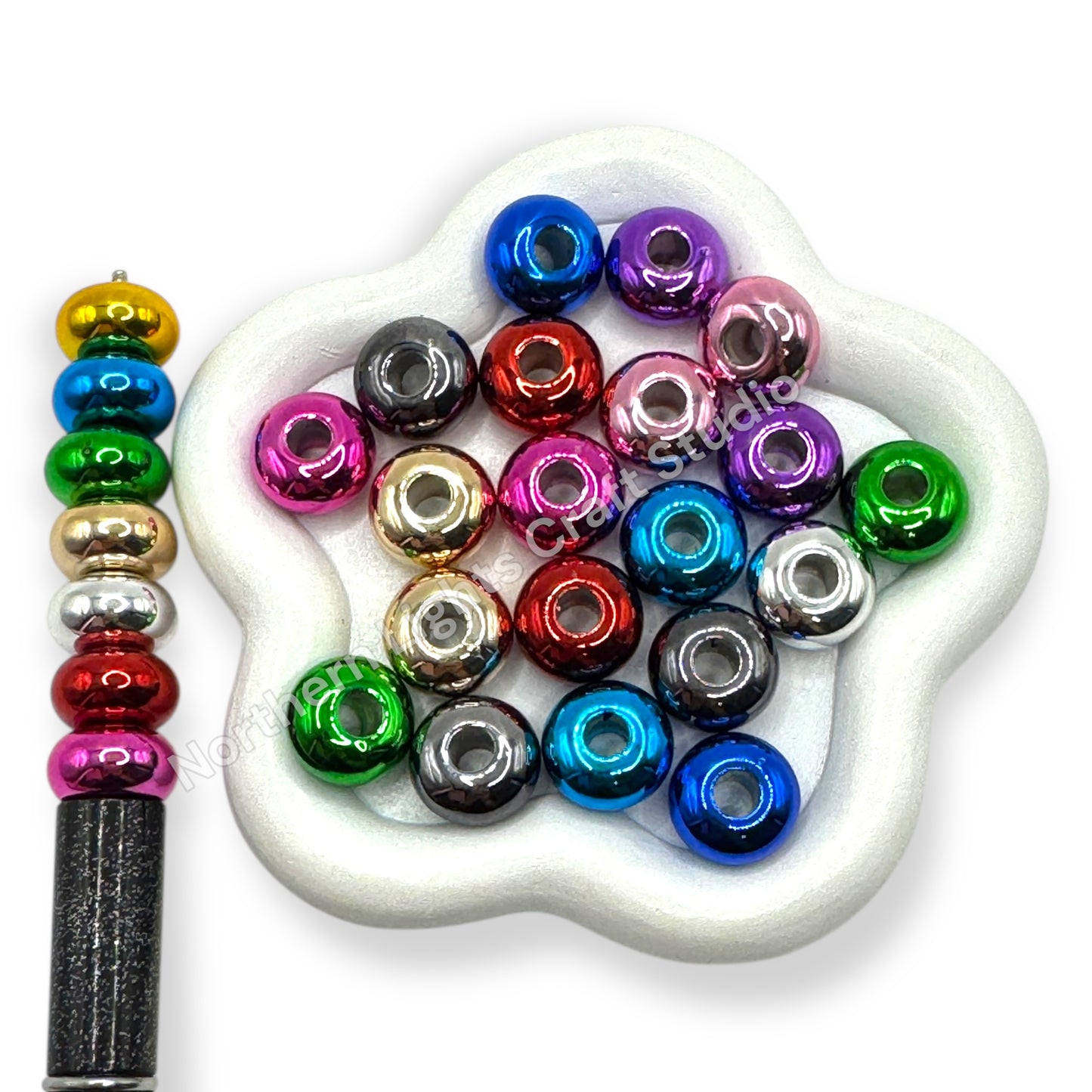 Metallic Wheel Bead Color Mix-30 pc.