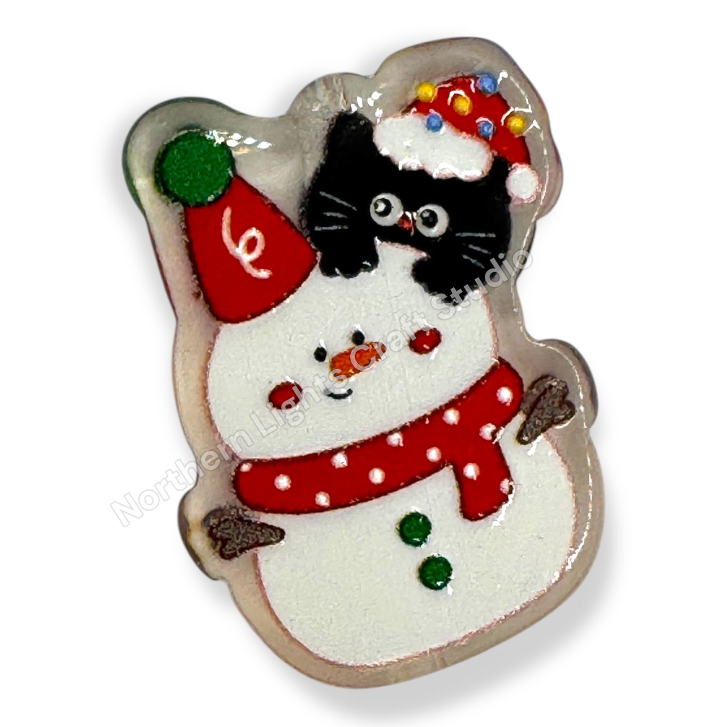 Acrylic Christmas Charm Beads, Two-Sided With Holes - 2pc.