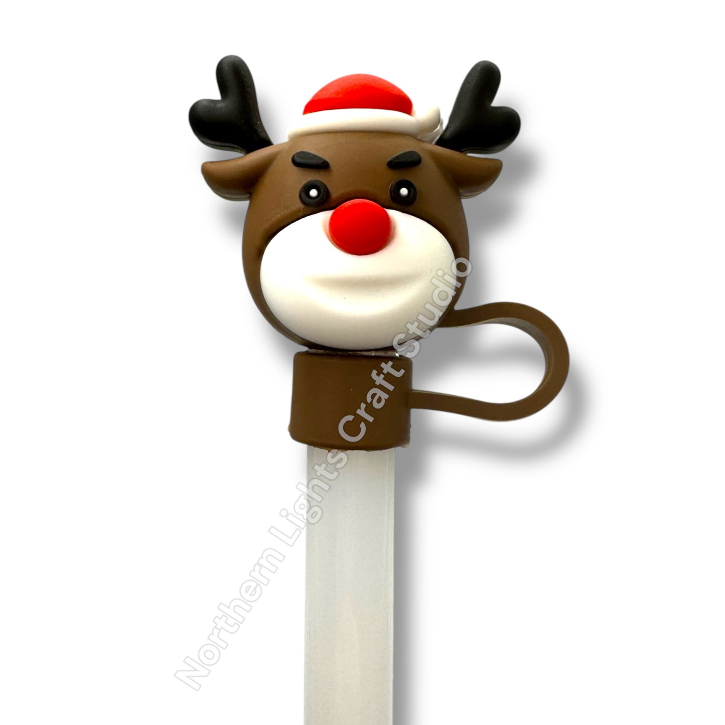 Silicone Christmas Straw Topper - 1 pc.