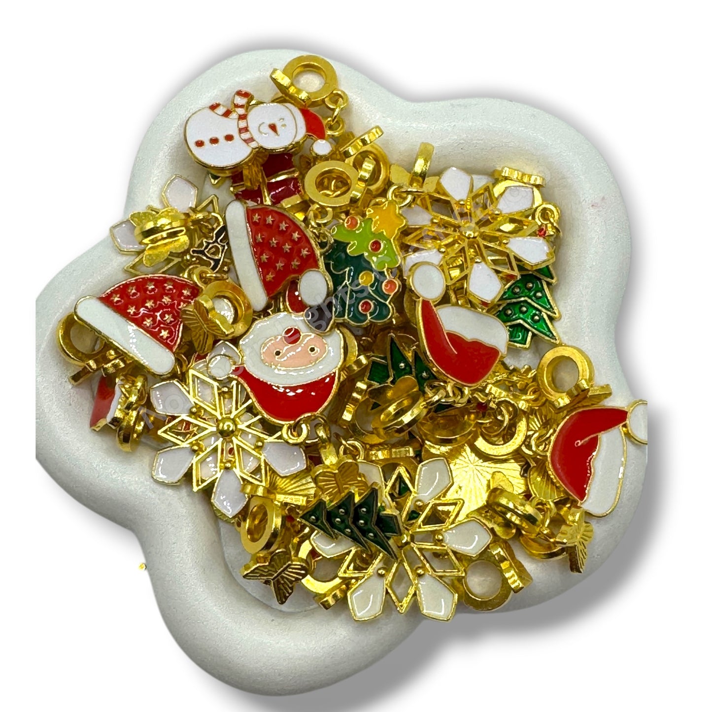 Metal Christmas Charms with Butterfly Bail -10pc.