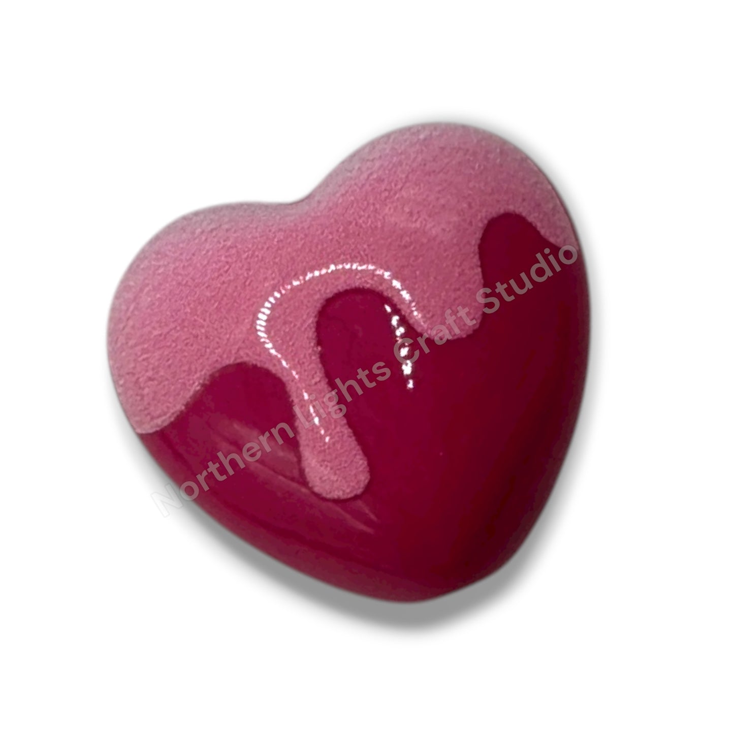 Heart Chocolate Drip Printed Acrylic 16mm Bead Mix - 20pc.