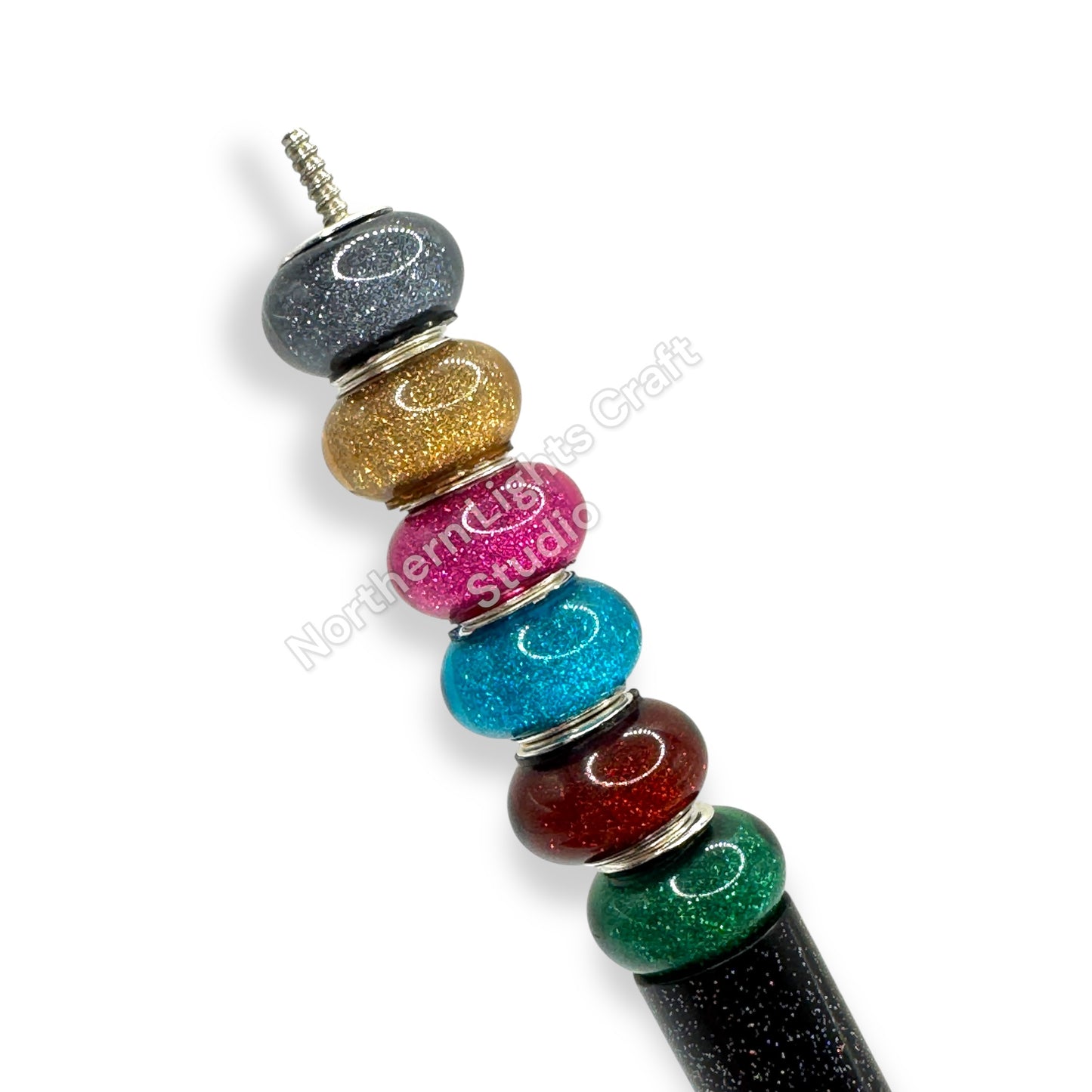 Glitter Large Hole Wheel Spacer -Mix 25 Pieces