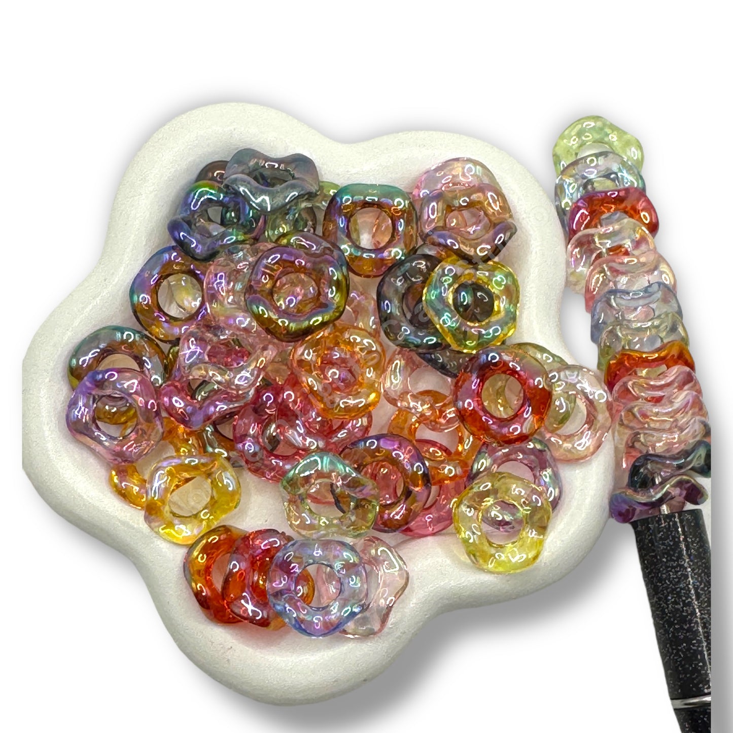 UV Wavy Spacers 16mm - 50 pcs. - Choose Color