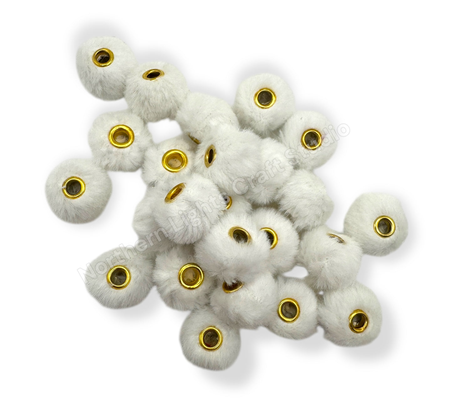 White Fuzzy Spacer 30 pc. - 20mm
