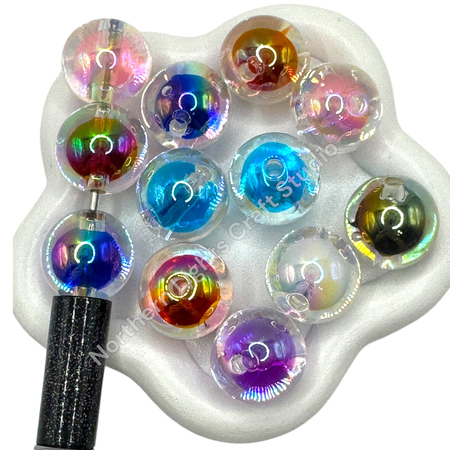 Double Layer Shiny Acrylic Beads 10px. Mix- 20mm