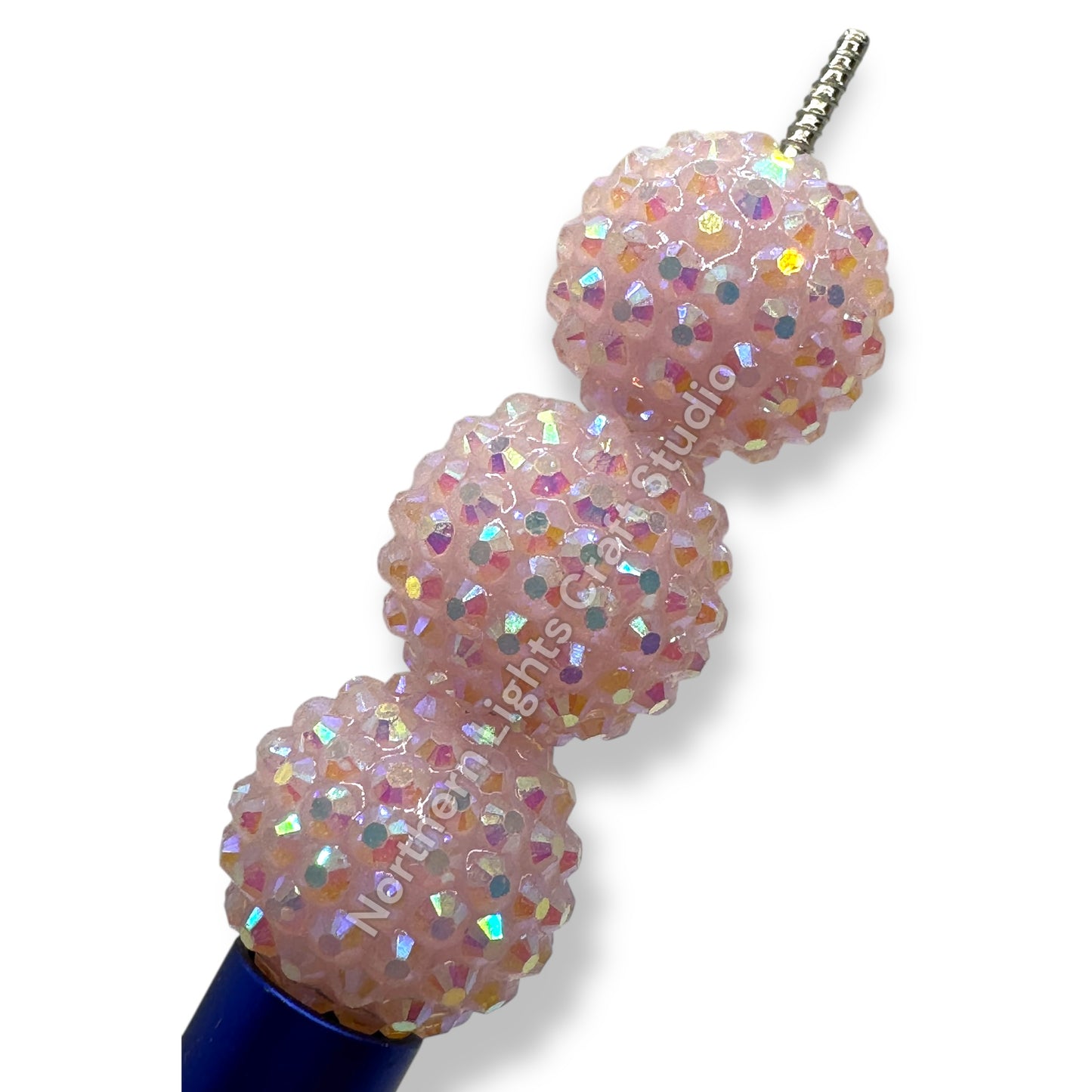 Pink Ice AB 20mm Acrylic Rhinestone Bubblegum Beads - 10pc.