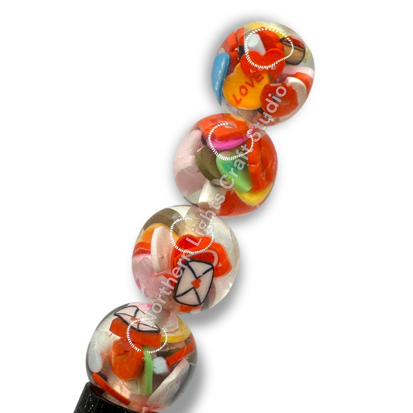 Valentine's Day Snowglobe 16mm Bead Mix - 10 pc.