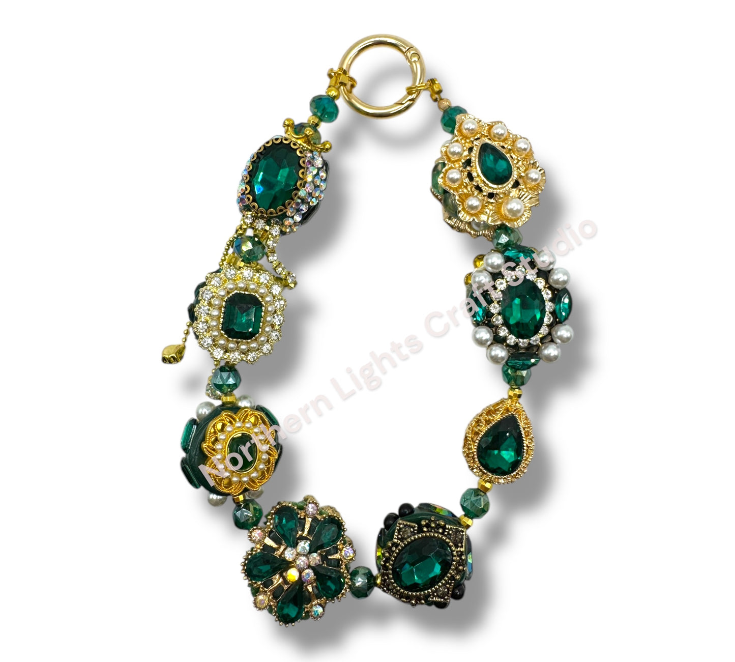Emerald City Fancy Beaded Keychain