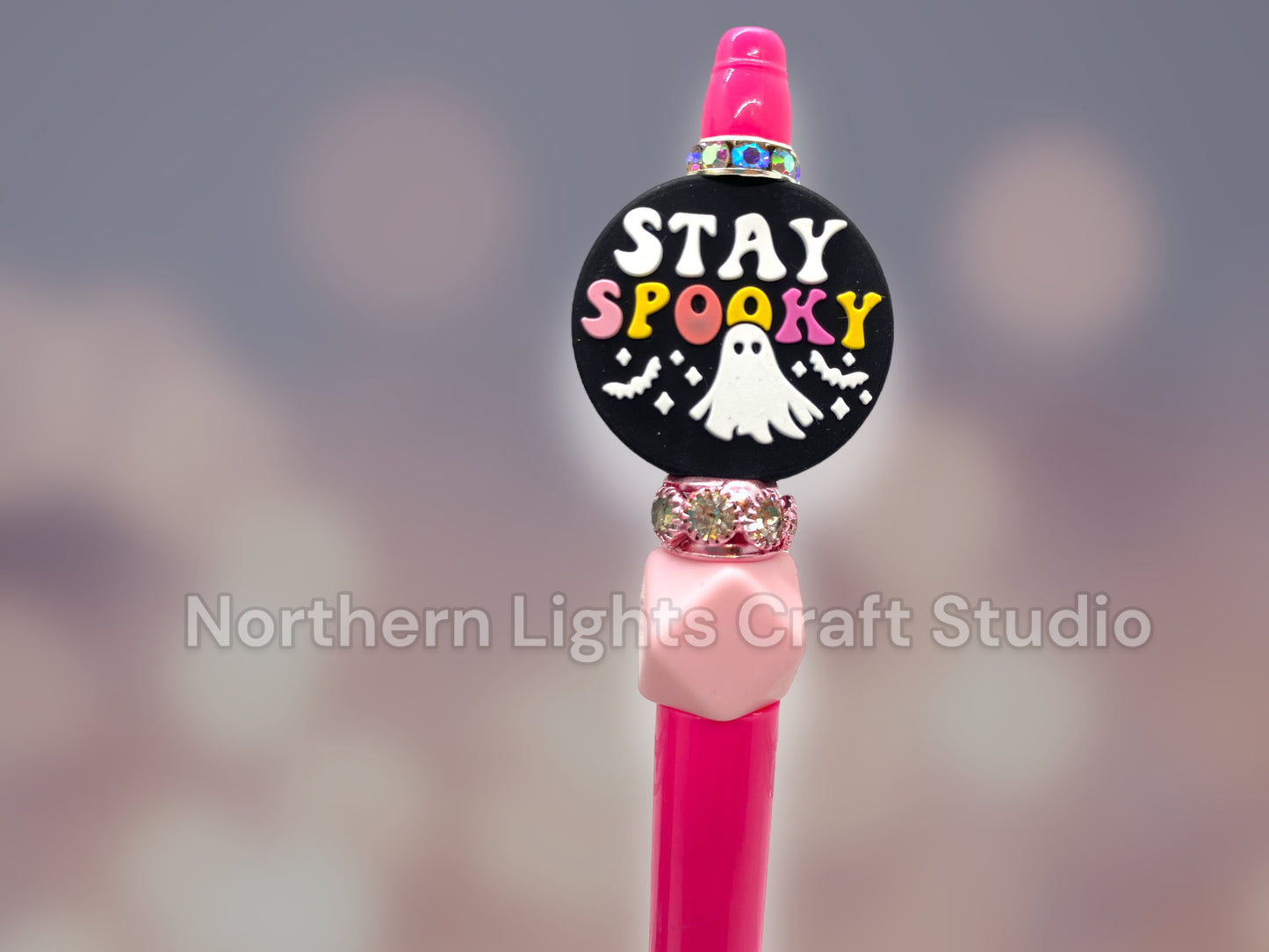 Halloween Custom Bead Pen, Bling Pen, Pumpkin Pen, Stay Spooky, Rhinestone Halloween Pen, Coffin Pen, Handmade Acrylic Pumpkin Bead Pen