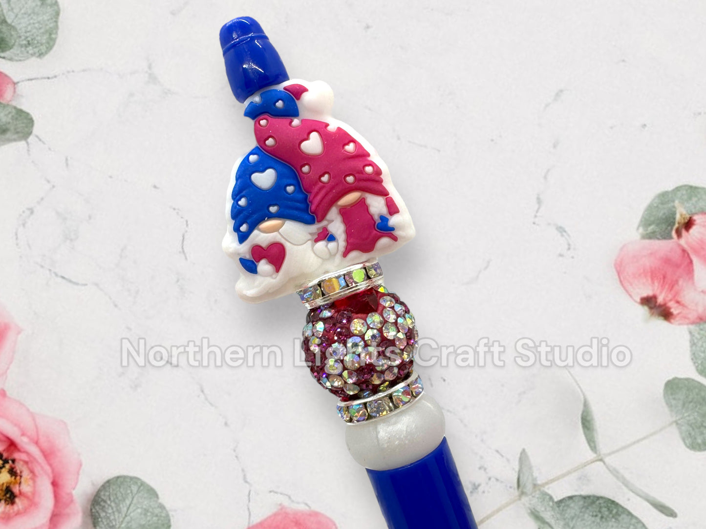 Valentine's Day Pen, Bling Pen, Bling Gnome Pen, Rhinestone Pen, Bead Pen, Hedgehog Pen, Red Truck Pen, Valentine Skull and Crossbones