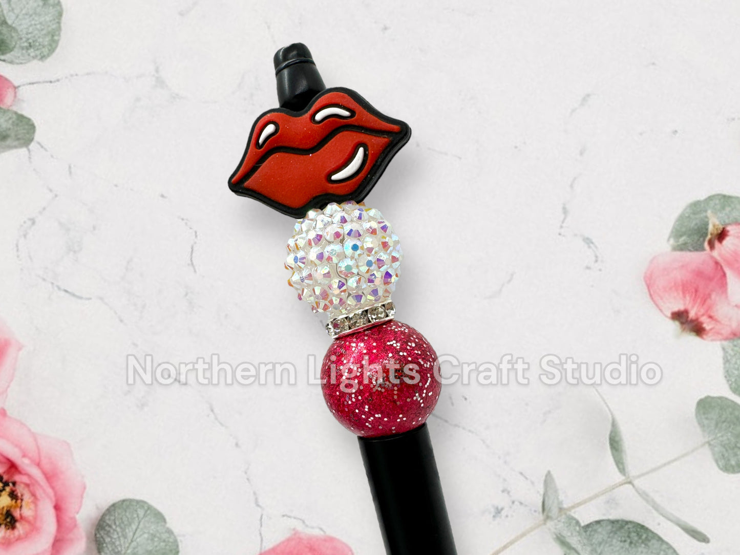 Valentine's Day Pen, Bling Pen, Bling Gnome Pen, Rhinestone Pen, Bead Pen, Hedgehog Pen, Red Truck Pen, Valentine Skull and Crossbones