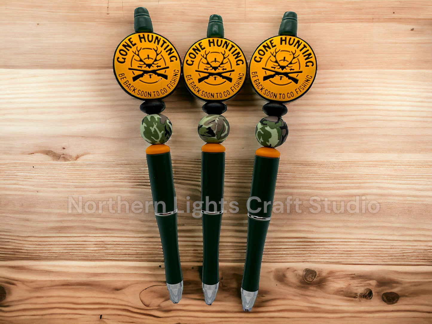 Gone Hunting Be Back Soon To Go Fishing Pen, Beaded Hunting and Fishing Pen, Outdoor Life Pen, Gift for Hunters, Gift for Fishermen