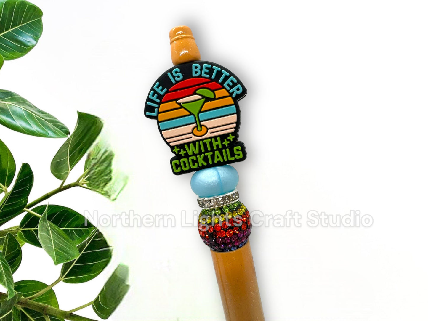 Sarcastic Wine Beaded Pen, It's Wine O'Clock Somewhere, Tequila Is My Spirit Animal, Life Is Better With Cocktails Pen