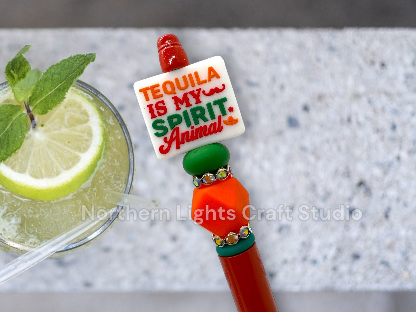 Sarcastic Wine Beaded Pen, It's Wine O'Clock Somewhere, Tequila Is My Spirit Animal, Life Is Better With Cocktails Pen
