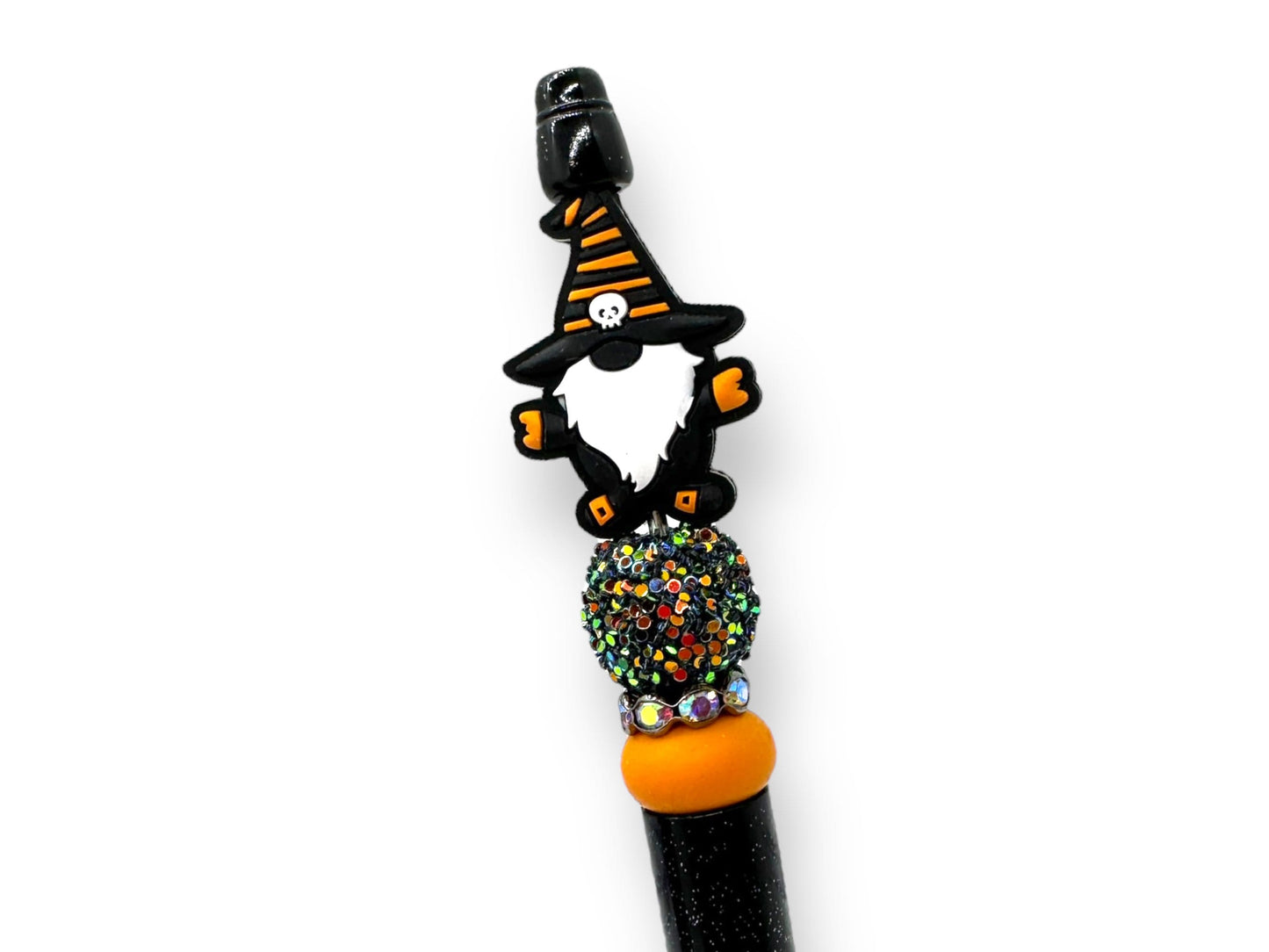 Halloween Custom Bead Pen, Bling Pen, Gnome Collector, Gnomes, Jack-0-Lantern, Rhinestone Pen, Trick or Treat Gift, Halloween Door Prize