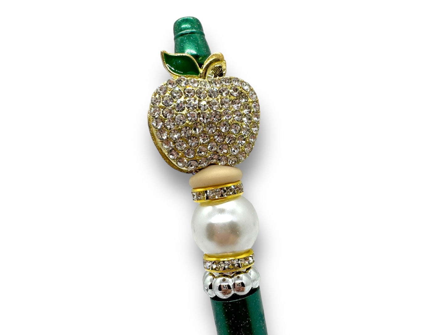 Rhinestone Apple Bead Pen, Bling Teacher Appreciation Gift, Glitzyy Apple Pen, Teacher Apple Pen, Teacher Christmas Gift, Cute Teacher Pen