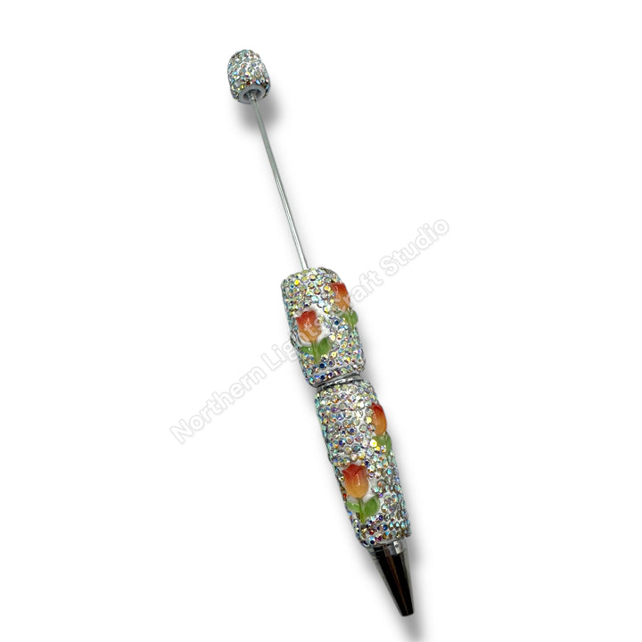 Beadable Tulip Flower Rhinestone Pens
