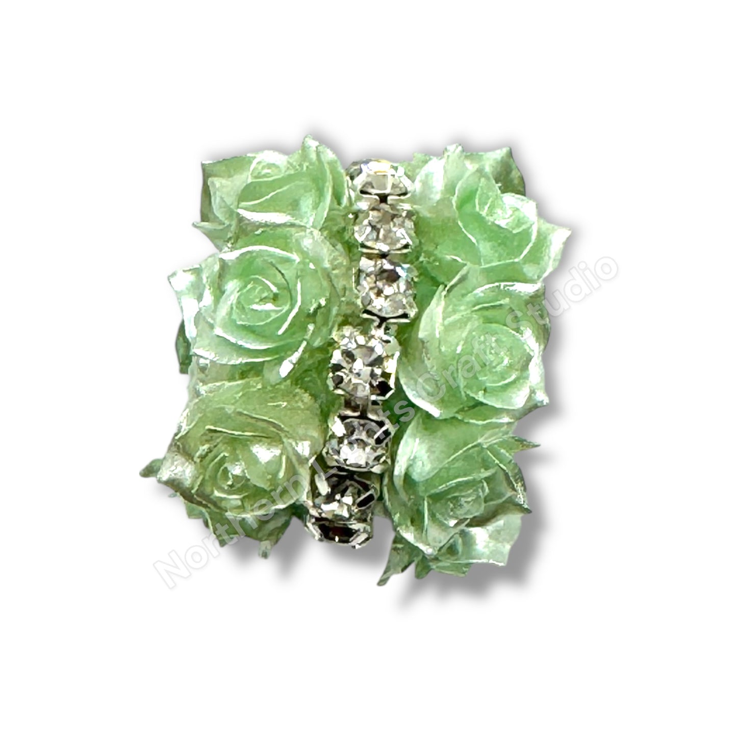 Double Row Flower with Rhinestone Chain Fancy Indian Bead