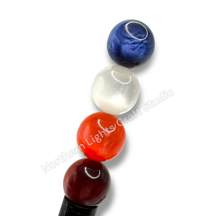 Freedom Red White Blue 16mm Bead - 20 pc. Mix