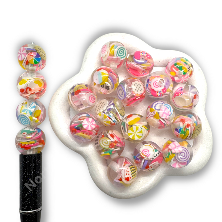 Candty Confetti "Snowglobe" Luxury 16mm Bead Mix - 10 pc.