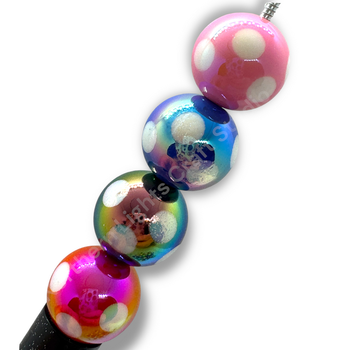Polka Dot UV 16mm Acrylic Beads - 20pc. Mix
