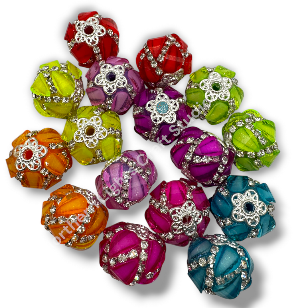 Neon Fancy Rhinestone Teardrop Beads - 10pc. Mix