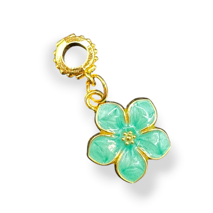 Enamel Gold Flower Charm with Bail -10pc. Mix