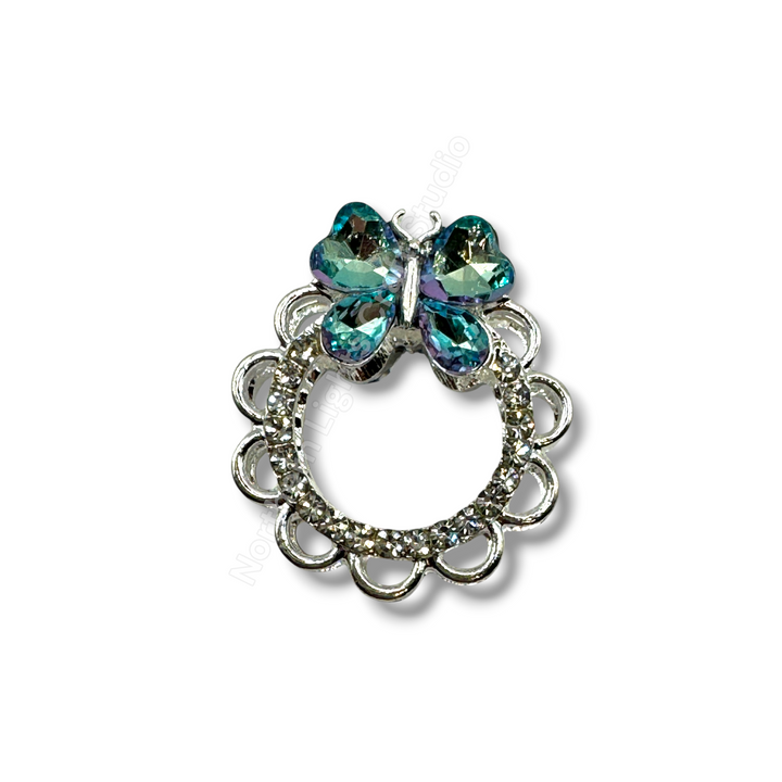 Metal Alloy Bow Wreath Round Bead - 1 pc.