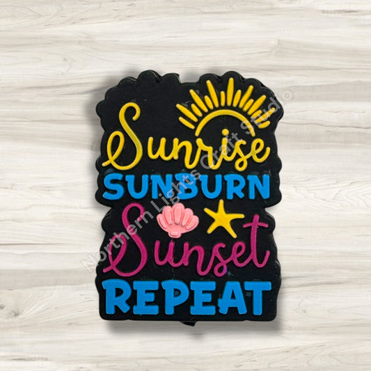 Sunrise Sunburn Sunset Repeat Focal, Beach Theme Focal, Tropical Focal