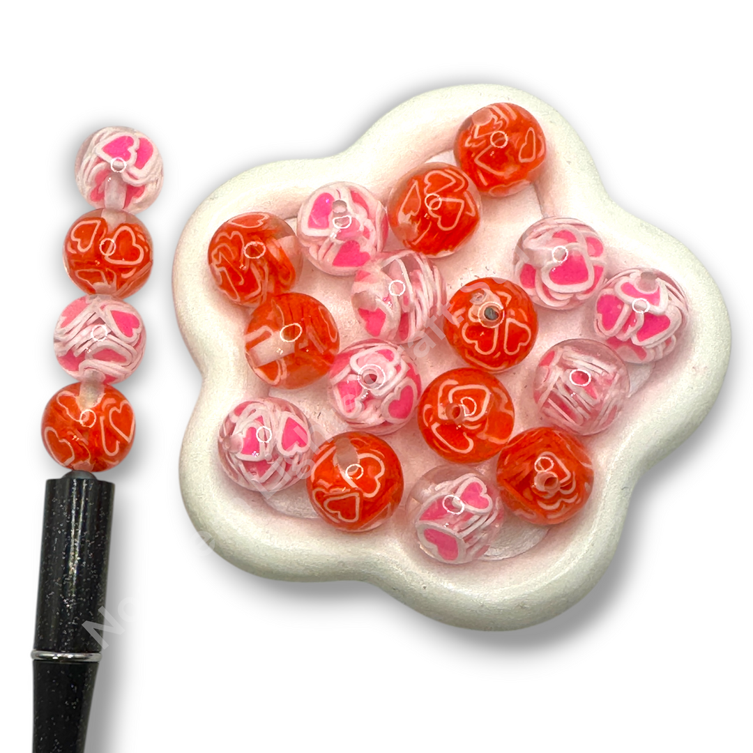 Heart Confetti Snowglobe 16mm Resin Bead Mix - 20pc.