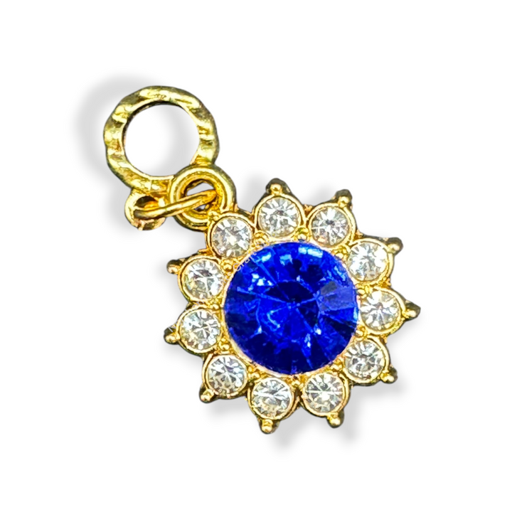 Starburt Rhinestone Gold Charm with Bail -10pc. Mix