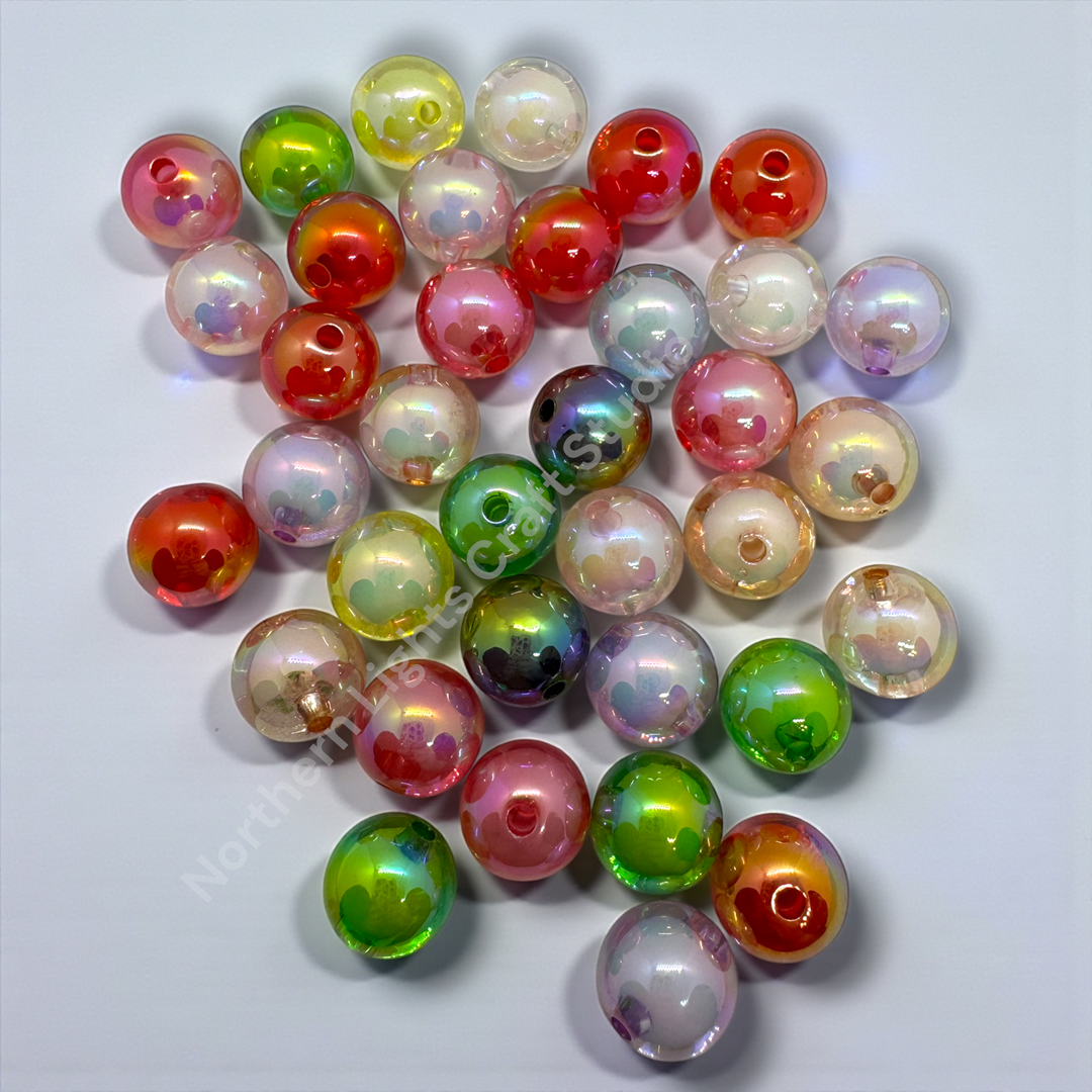 Double Layer UV 16mm Acrylic Premium Beads -20pc. Mix