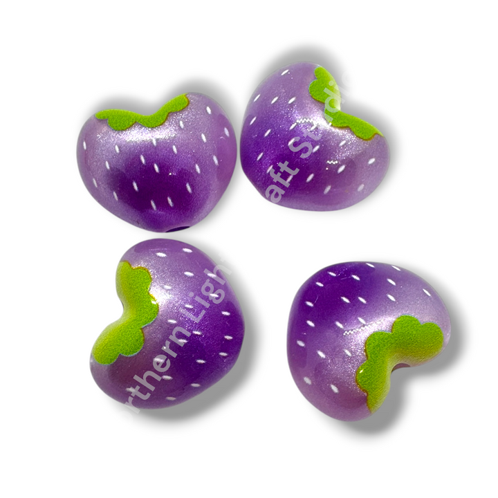Bright Color Strawberry Galaxy Glitter Acrylic Beads - 20 pc. Mix