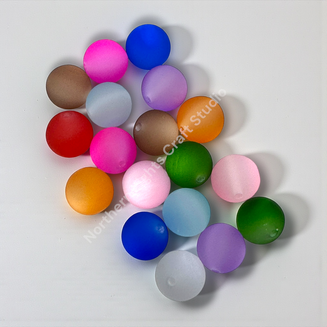 Frosted Cat Eye 20mm Acrylic Bead Mix - 20pc.
