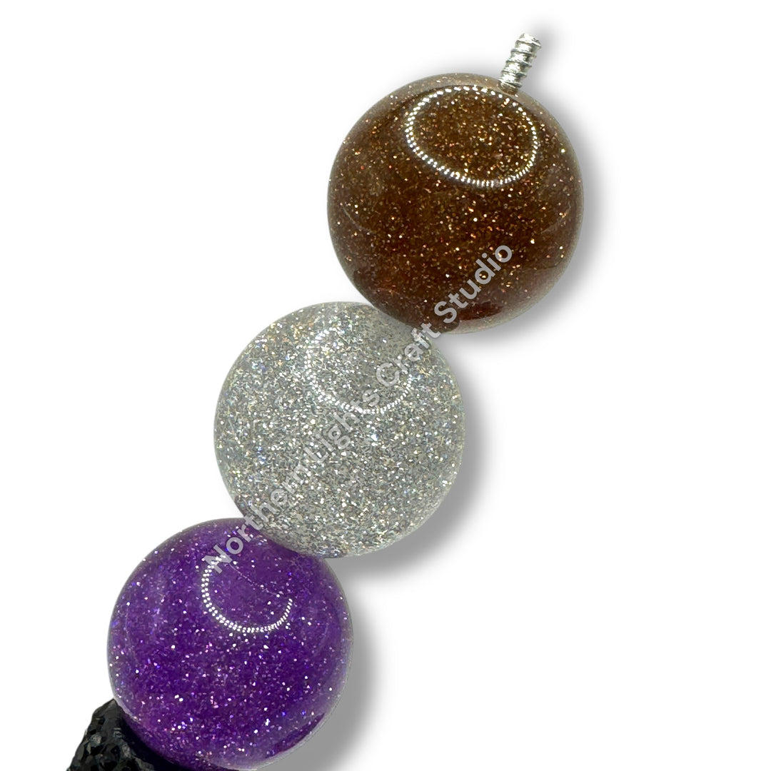 Glitter Dust 20mm Resin Bead Mix or Single Colors - 10 Pcs.