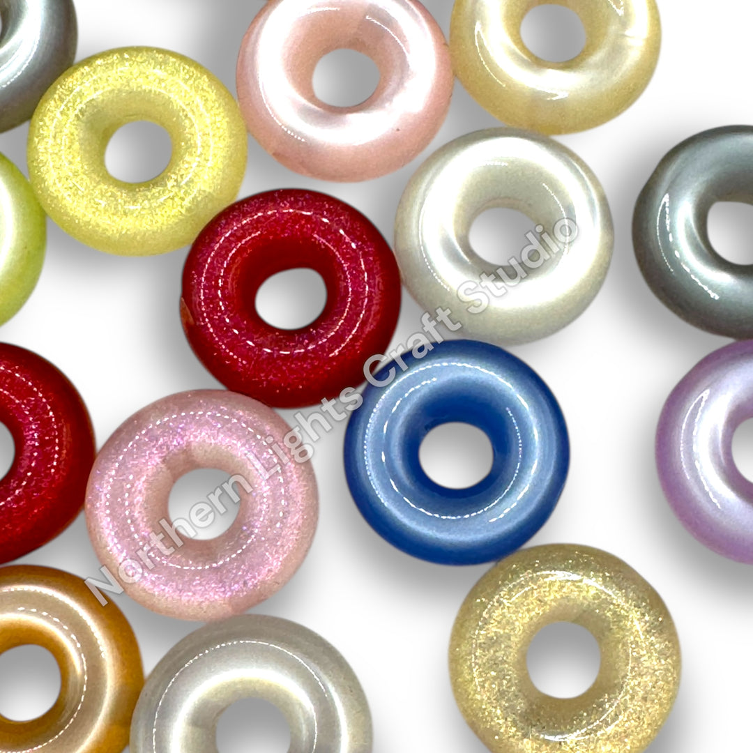 Cat Eye and Glitter Donut 16mm Bead  - 20pc.