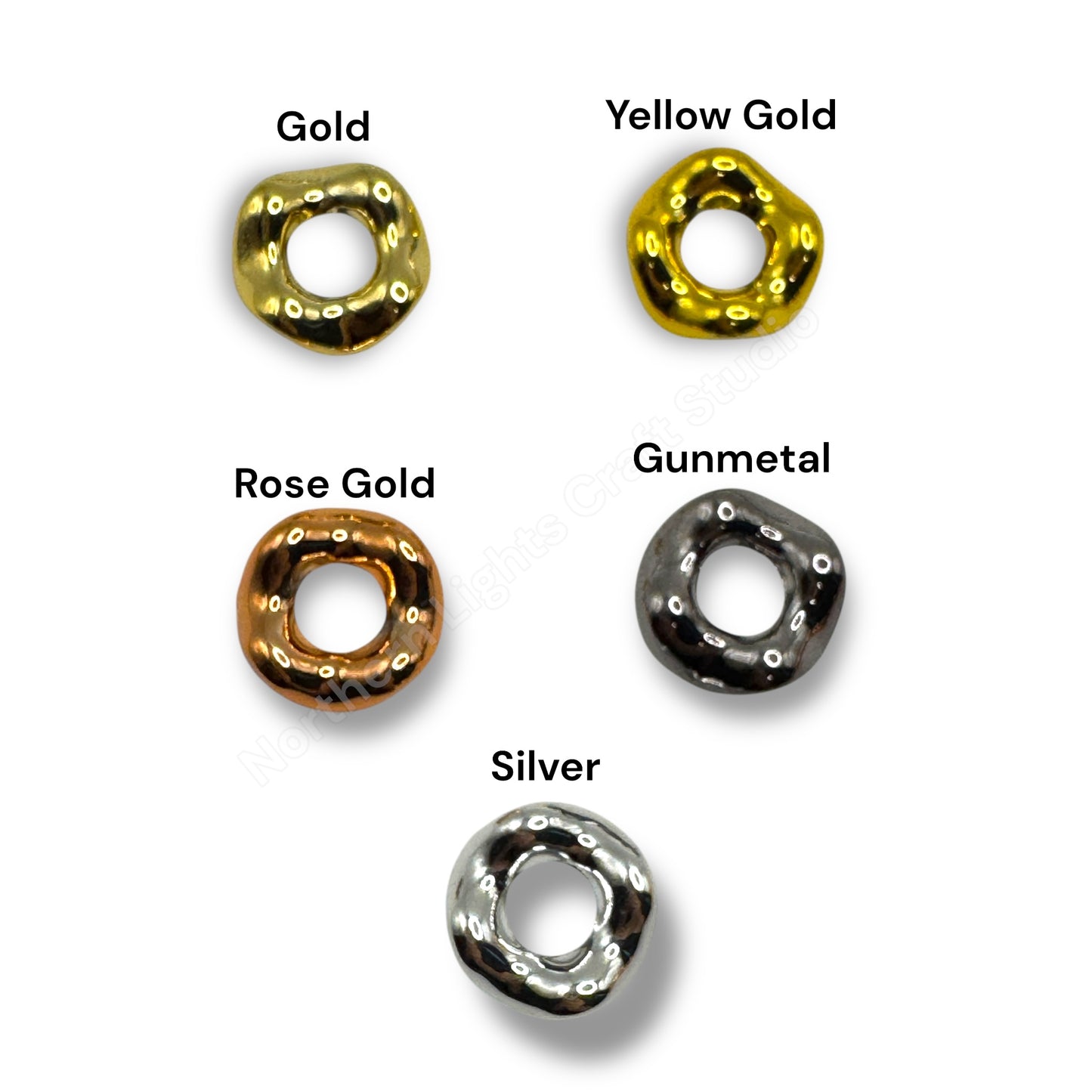 Metallic Finish Acrylic Wavy Spacer 16mm - Choose Color - 50 pcs