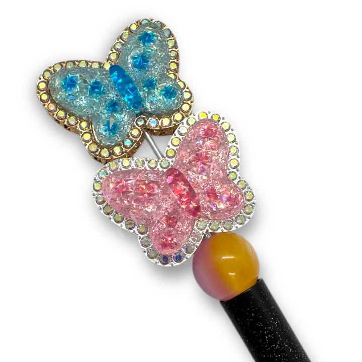 Metal Alloy Jelly Glitter Butterfly - 1pc.