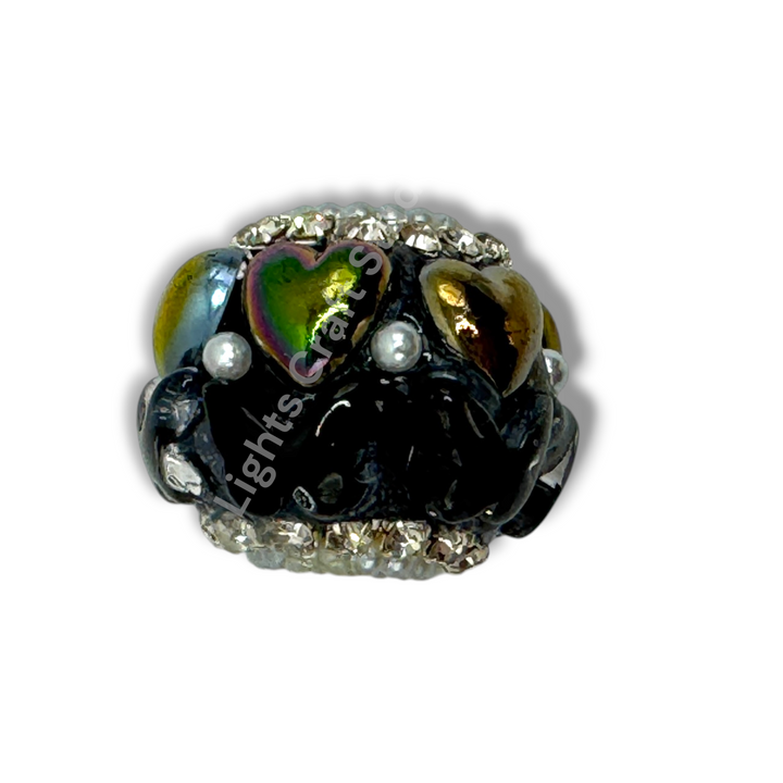 Butterfly Shiny Heart Fancy Bead -3pc.