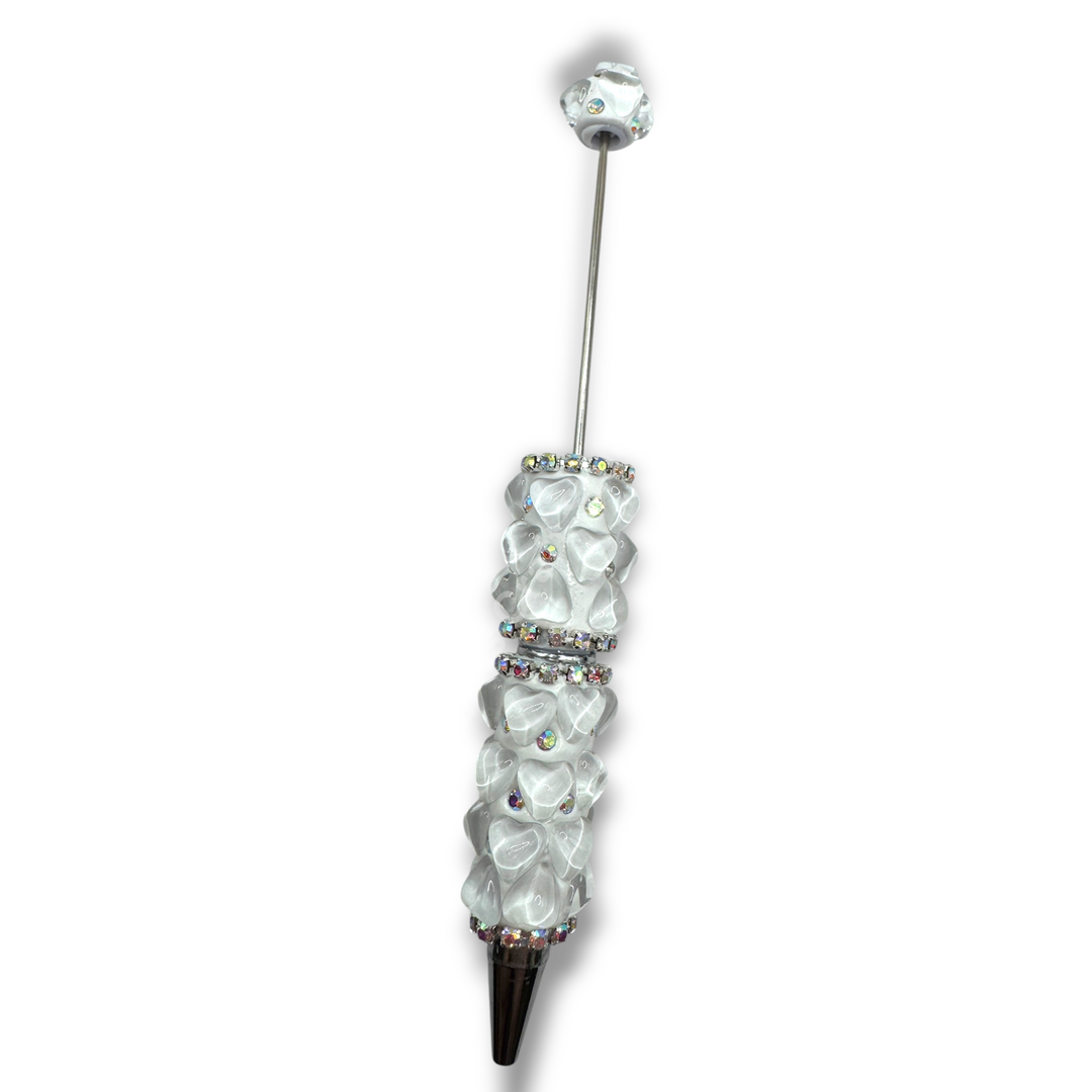 Beadable Jelly Neon Glass Heart Fancy Bling Rhinestone Pen