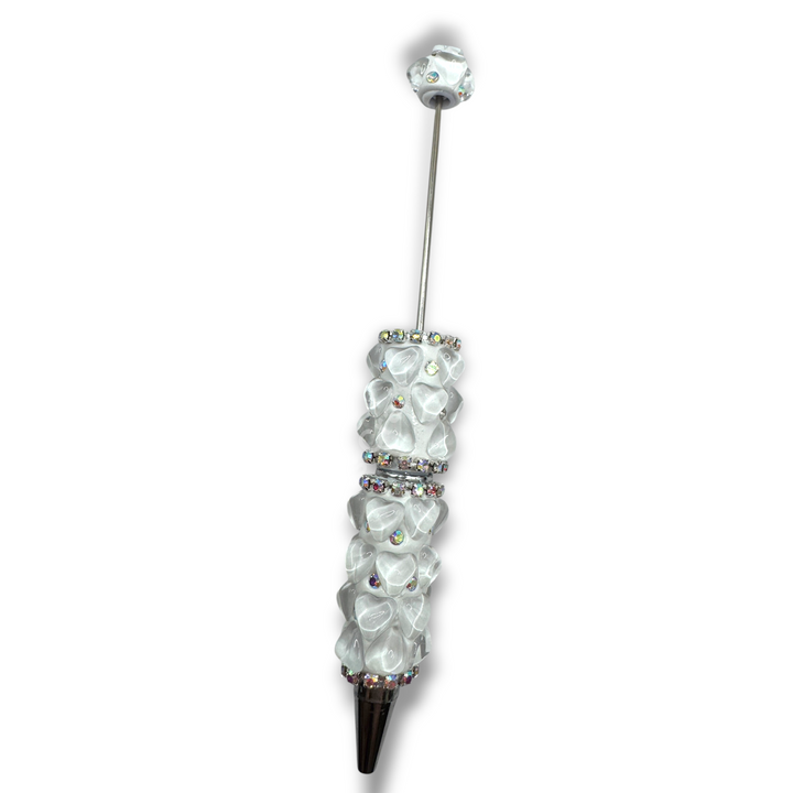 Beadable Jelly Neon Glass Heart Fancy Bling Rhinestone Pen